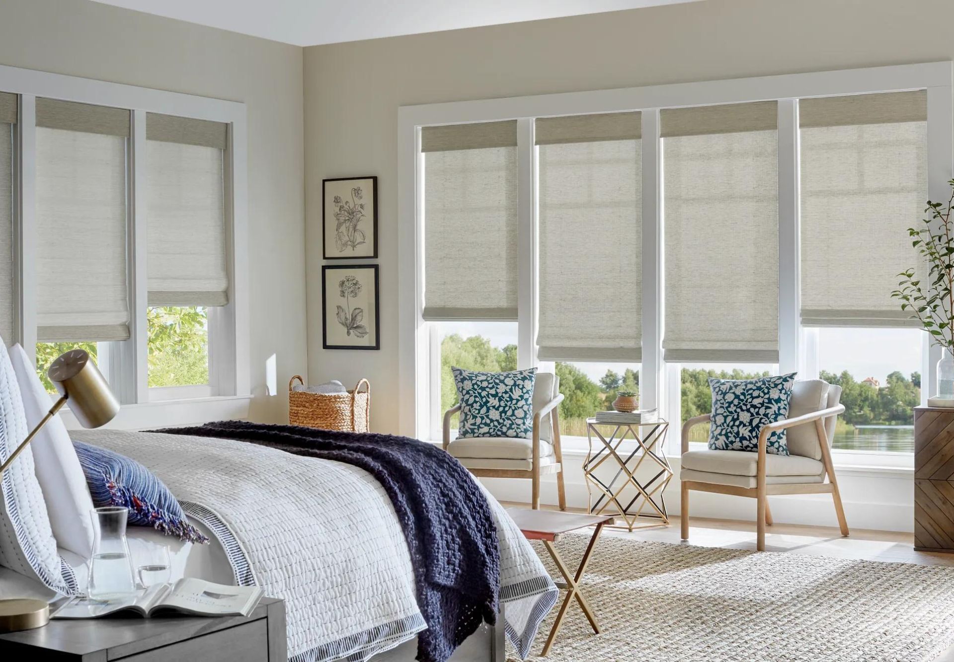 Cozy Retreat with Roman Shades